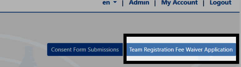 The eligible teams list with a checkbox selected next to each team requesting a waiver.