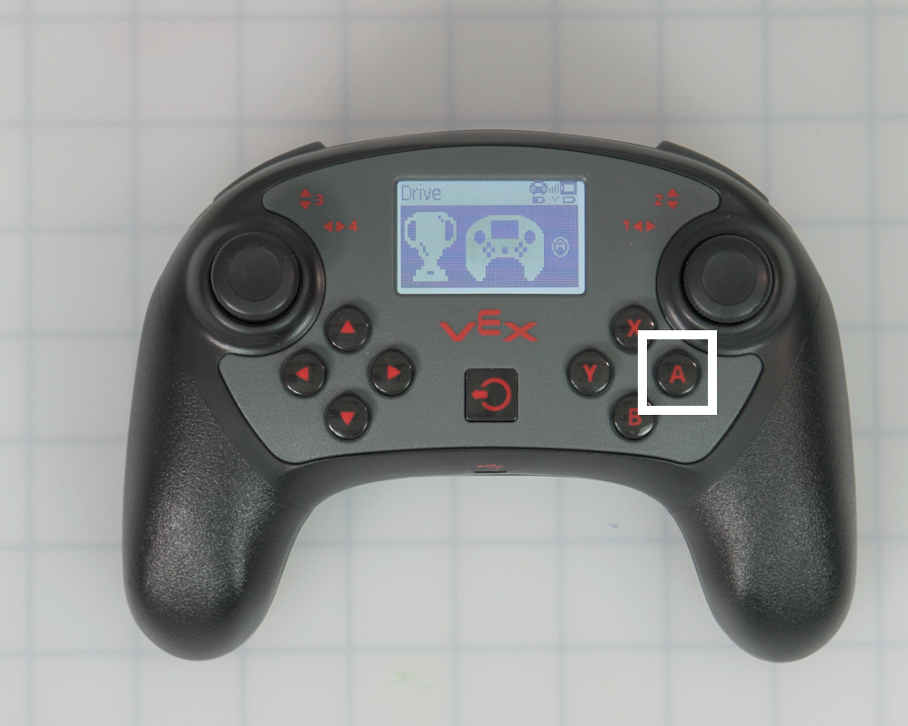 The Driver Skills confirmation screen for the default Drive program, with the A button highlighted.