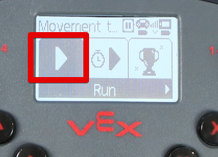 Controller is shown in the Program menu with the user's competition program selected. The Run button is highlighted.