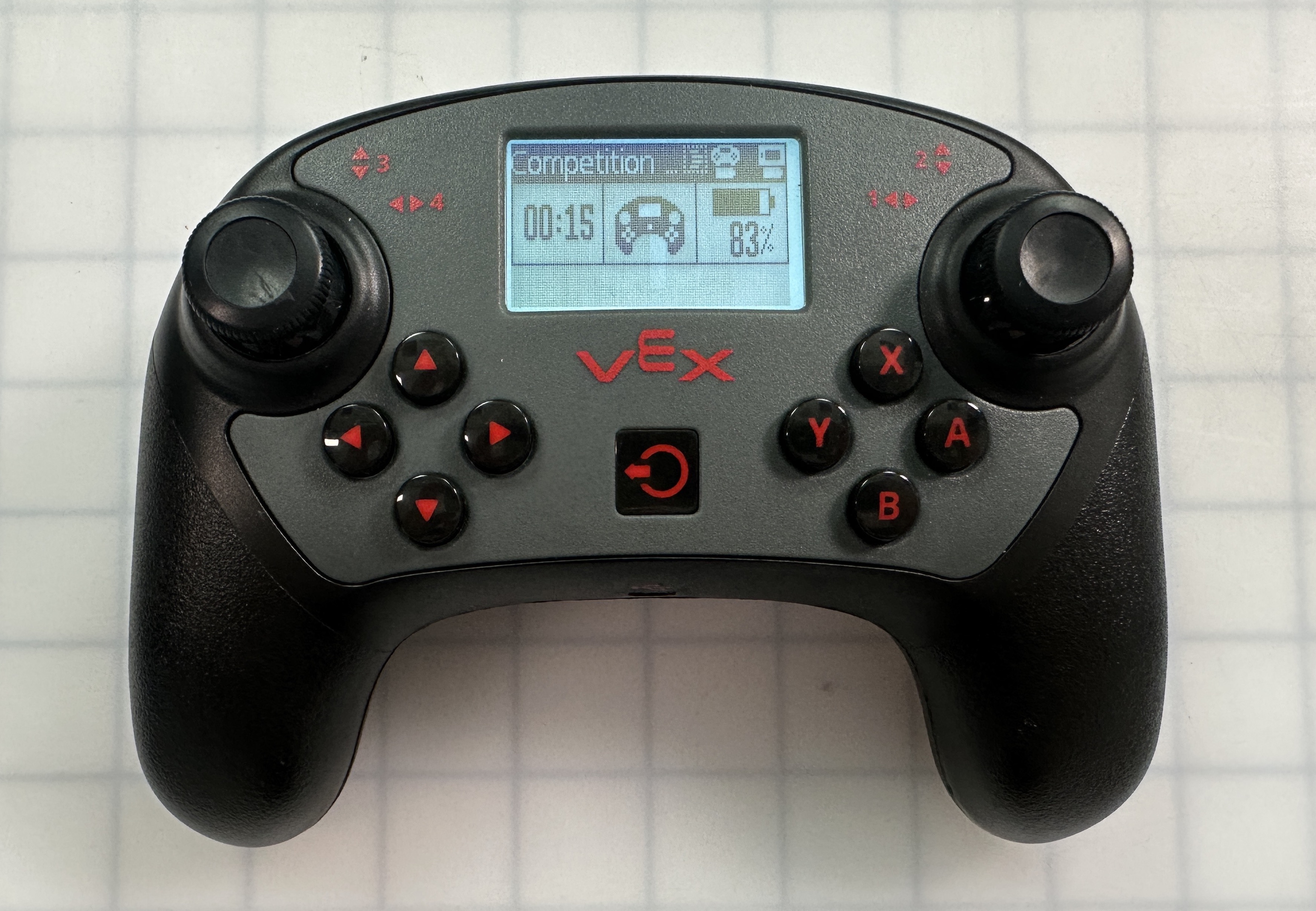 V5 Controller is shown with the Autonomous portion of the match running. The screen shows the countdown and the current battery percentage.