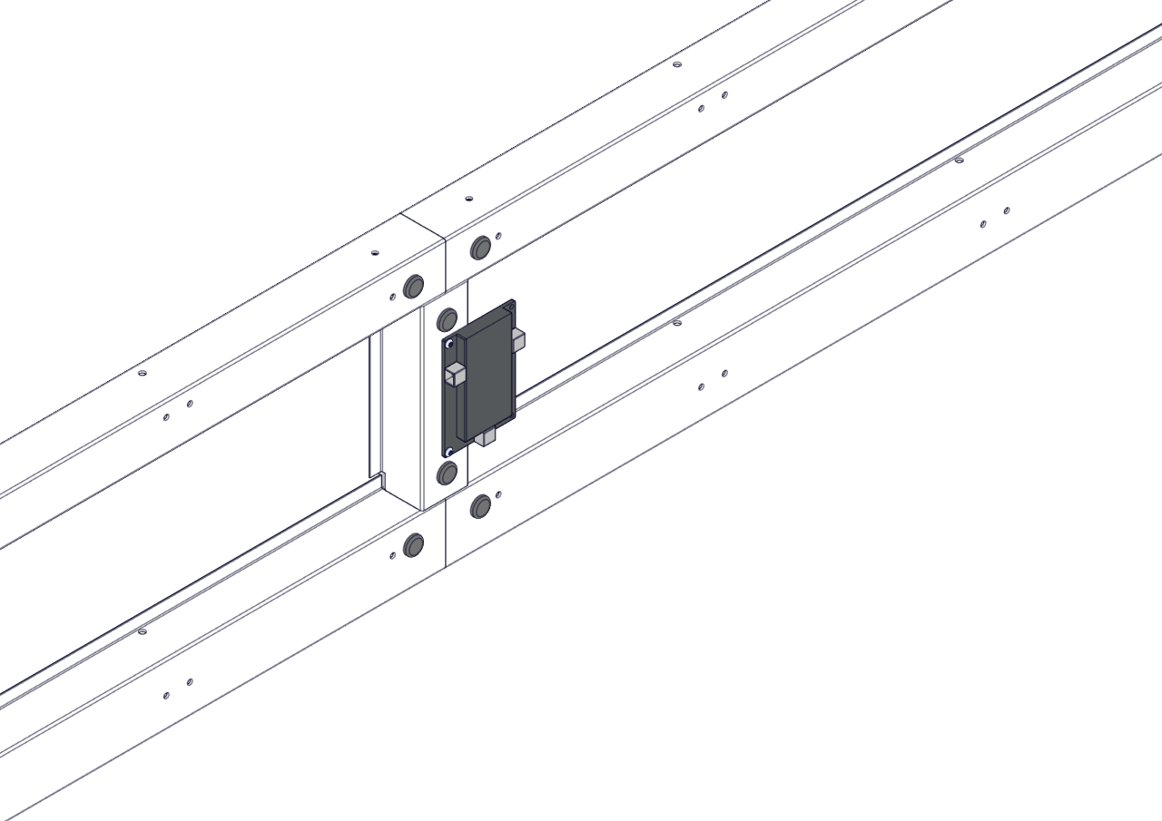 Assembly diagram showing the Driver Interface and two 8-32 Screws being attached to the two added Nylock Nuts.