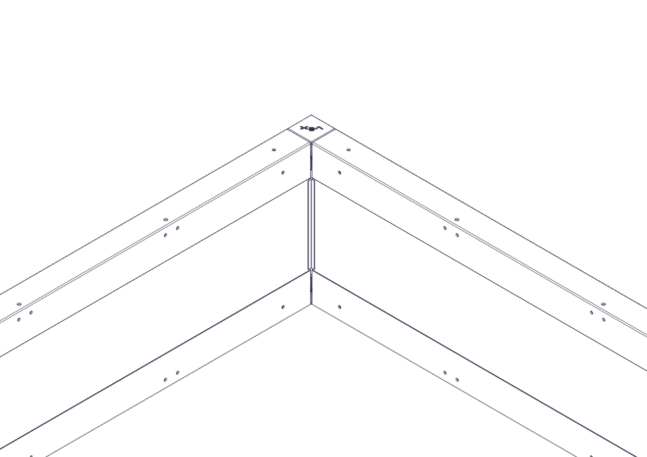 Assembly diagram showing the Corner connectors being reconnected to the field walls.