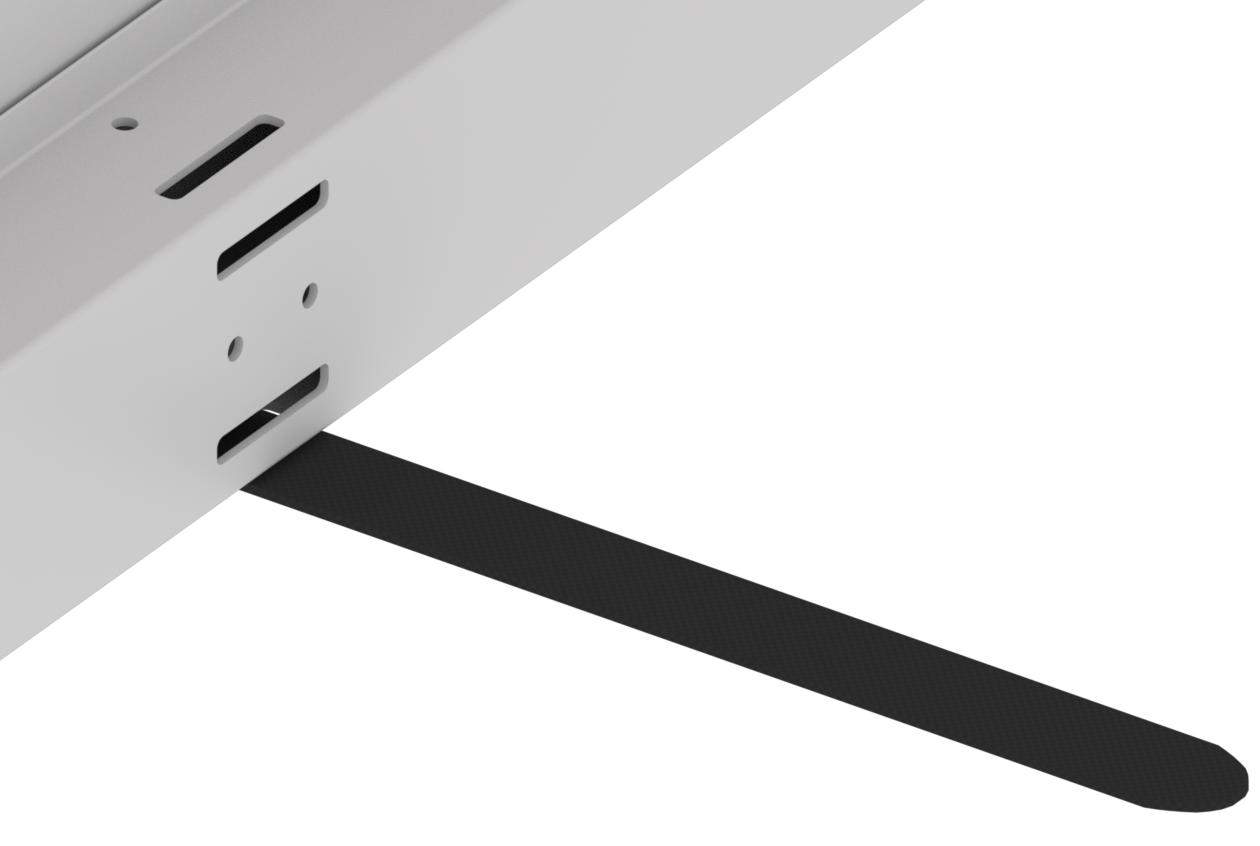 Edge of the Portable Field is shown with the end of a Velcro piece showing.