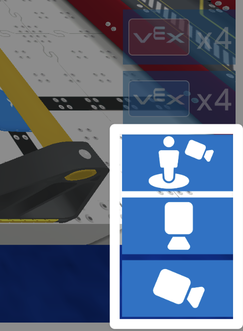 A close up of the lower right corner of the Driving Skills Practice window with the three camera buttons highlighted below the match loads.