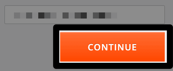 Orange continue button highlighted.