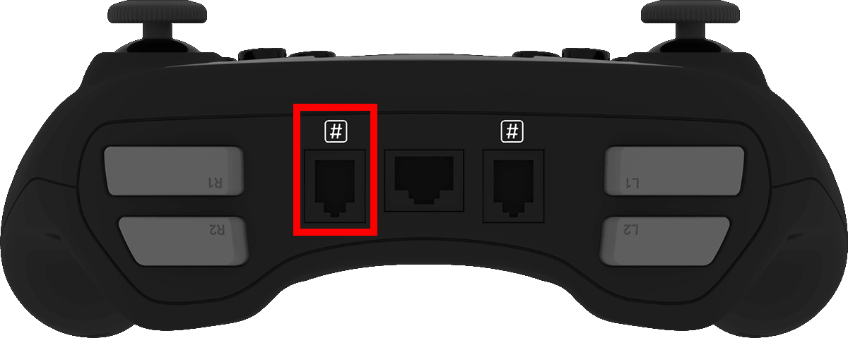 The top of the V5 controller showing one of the smart ports being highlighted.