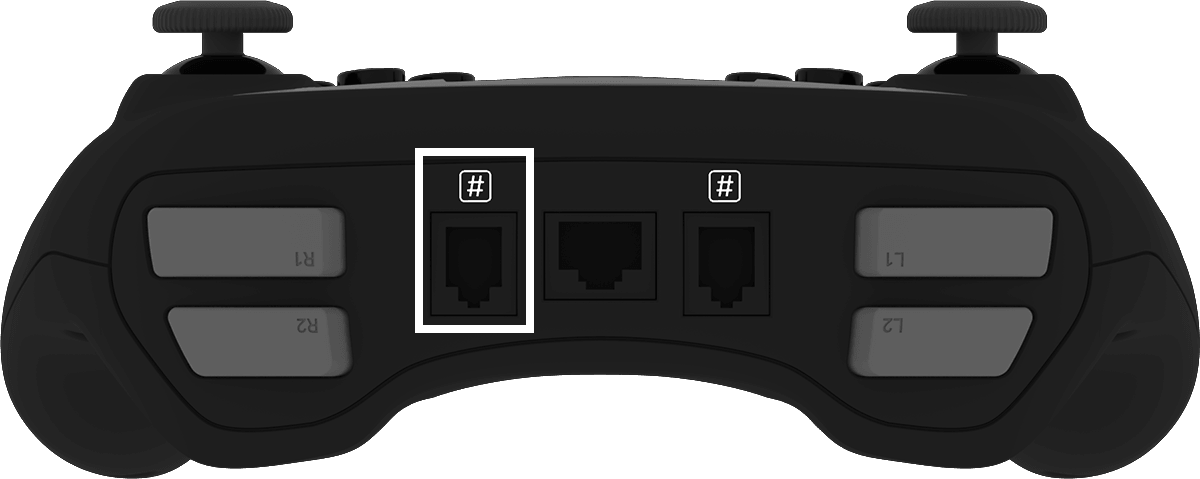 The top of the V5 controller showing one of the smart ports being highlighted.